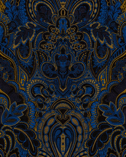Damask Dangereuse Oxford Blue fabric