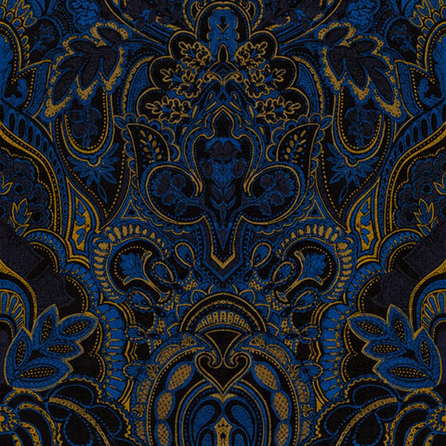 Damask Dangereuse Oxford Blue fabric