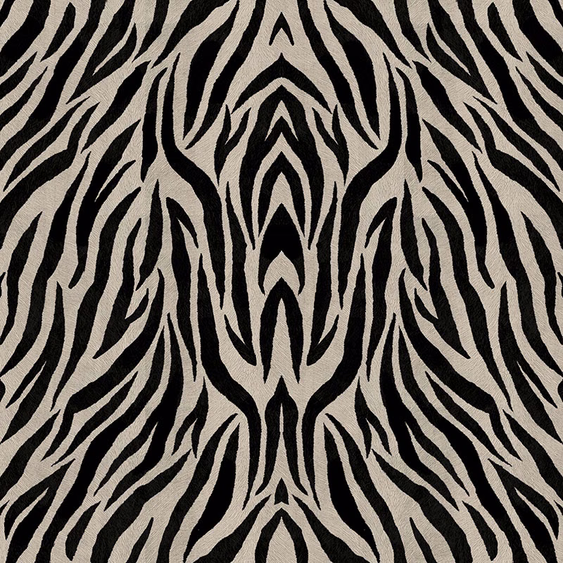 Black and warm beige zebra stripes with a lightly textured surface