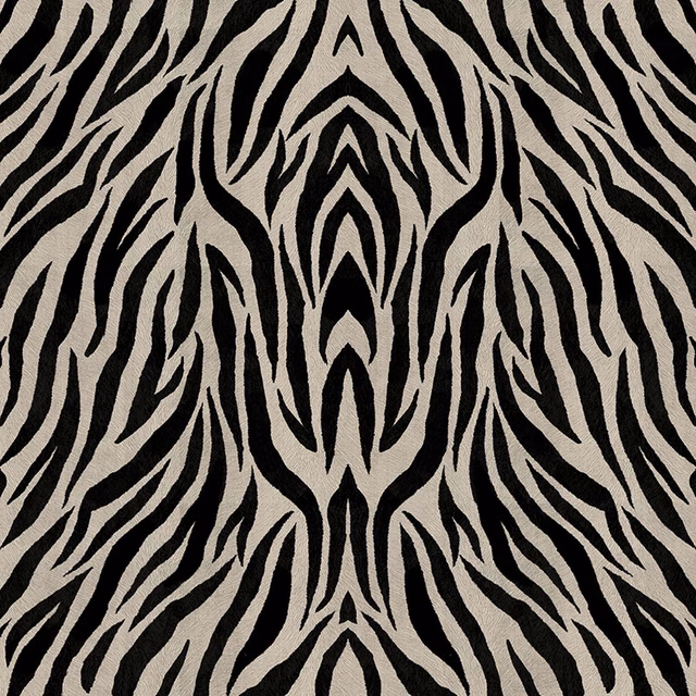 Black and warm beige zebra stripes with a lightly textured surface
