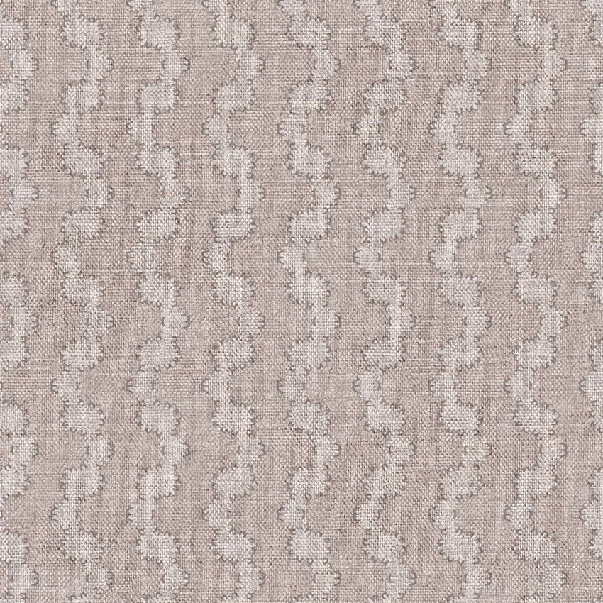 Greige taupe woven textile with pale vertical wave rows and tactile slub texture