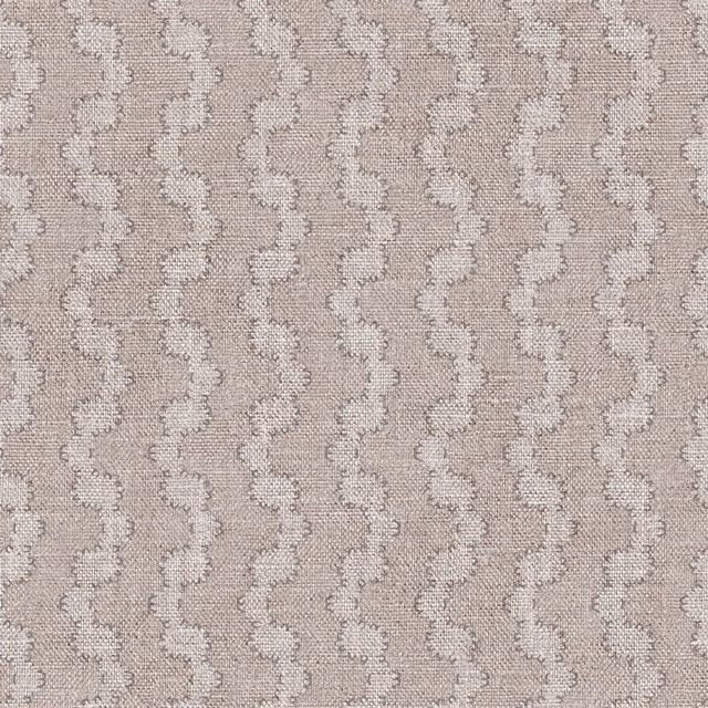 Greige taupe woven textile with pale vertical wave rows and tactile slub texture