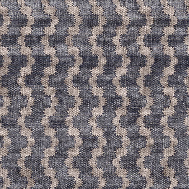 Slate-grey woven ground with repeating oatmeal vertical waves and tactile texture