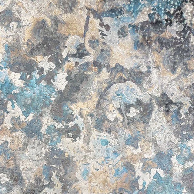 Blue-grey Bellagio textile with turquoise flecks and pale mineral-textured patches