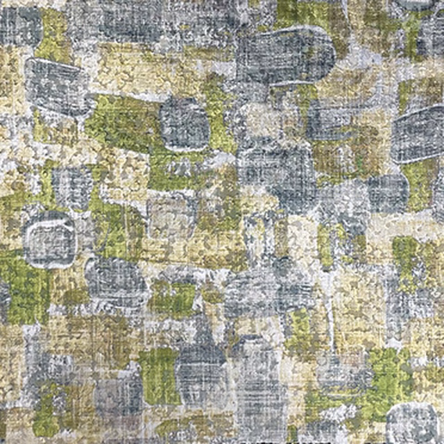 Textured Trento fabric with grey-blue, olive, cream and chalk abstract blocks
