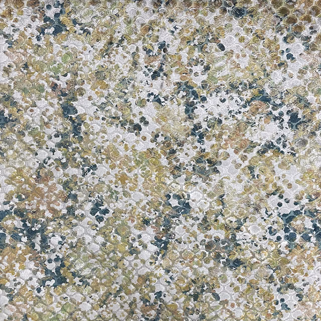 Soft grey Bellagio fabric with sage, teal and taupe mottled woven pattern