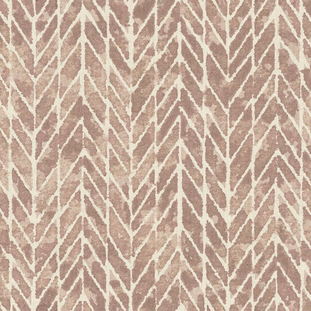 Dusty mauve taupe fabric with pale branching chevron pattern and softly textured surface
