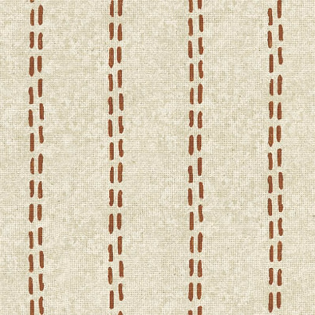 Ivory textile with evenly spaced warm-brown vertical dashed stripes and subtle texture