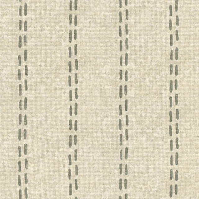 Pale stone textile with narrow broken olive-grey vertical stripes and subtle woven texture