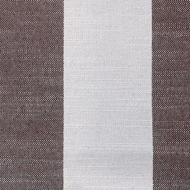 Deep claret and pale grey broad vertical stripes in a fine woven texture