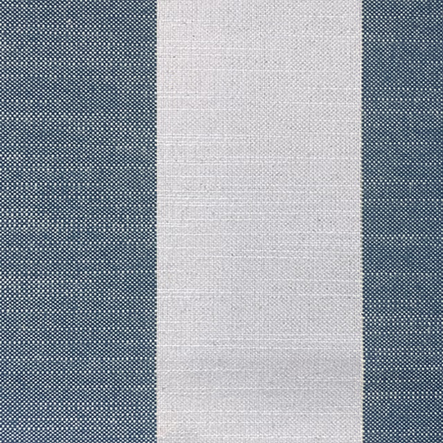 Close view of navy and pale-grey broad stripes in a fine woven texture