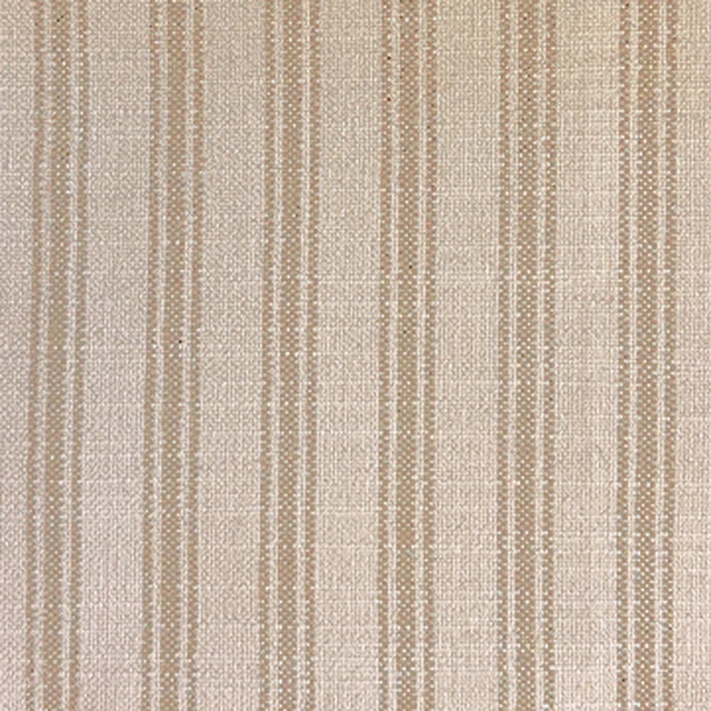 Warm natural beige woven ticking stripe with fine vertical lines and subtle slub texture