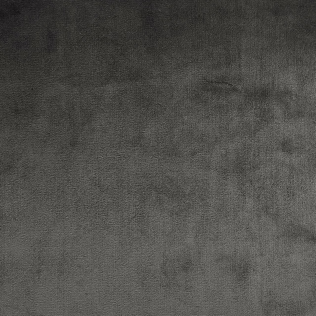 Close-up of deep charcoal grey fabric with fine weave and softly mottled tonal texture
