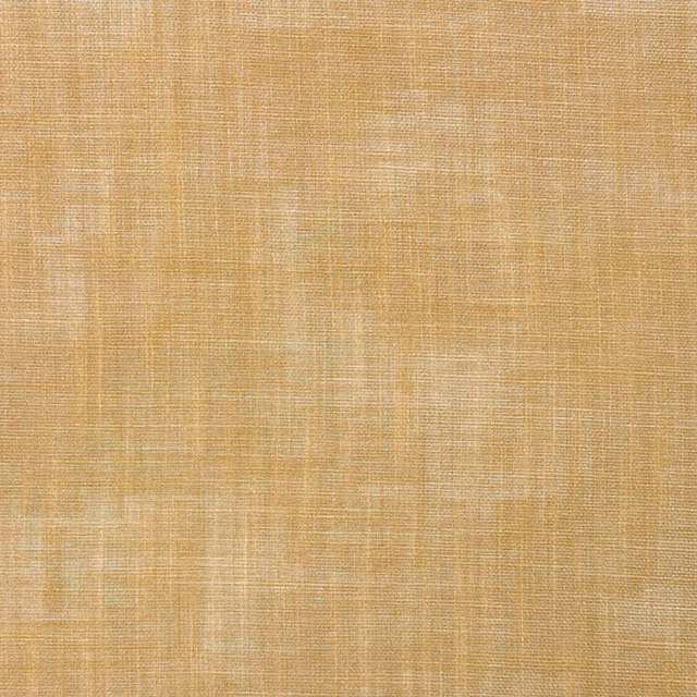 Warm ochre woven fabric with an irregular pale checked texture and linen-like surface