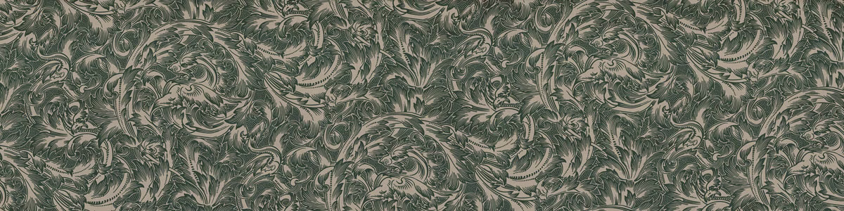 Dense curling foliage in muted grey-green with pale stone woven highlights
