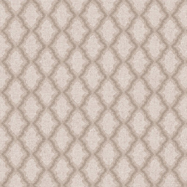 Pale taupe and ivory trellis weave with softly raised, tactile texture