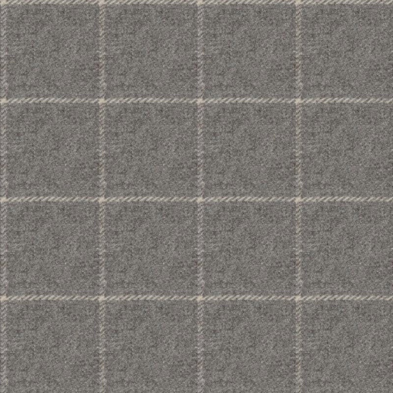 Cool zinc-grey woven check with softly flecked texture and pale crossing lines
