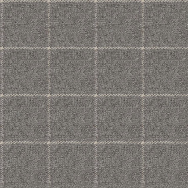 Cool zinc-grey woven check with softly flecked texture and pale crossing lines