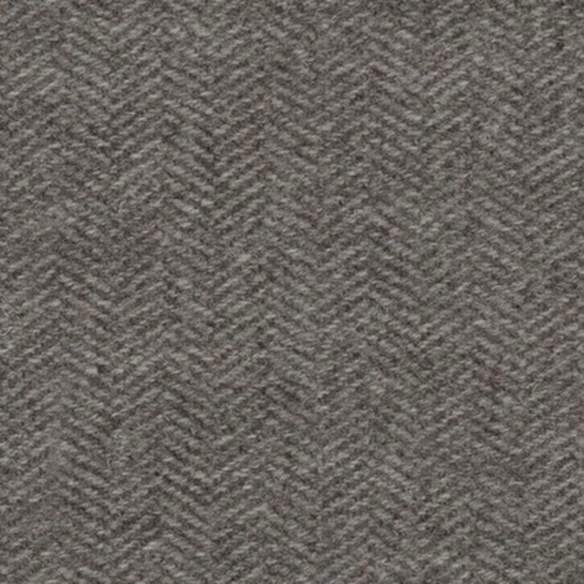 Cool nickel-grey fabric with a small-scale herringbone weave and softly flecked texture
