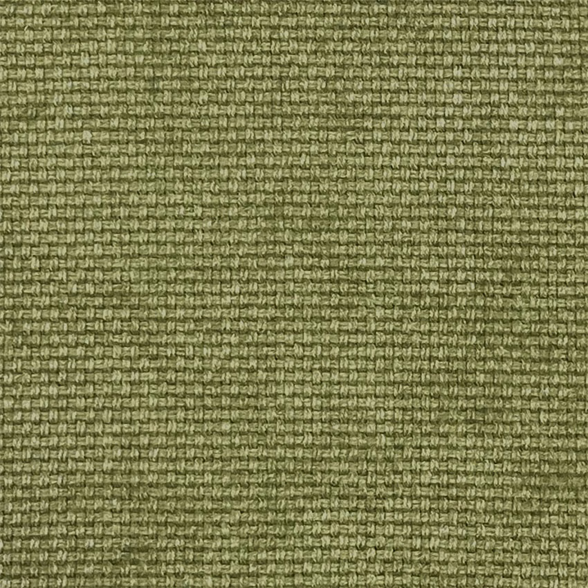 Close-up of muted moss-olive fabric with dense, nubby woven texture