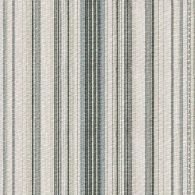 Warm cream and slate-grey vertical stripes with a finely woven surface