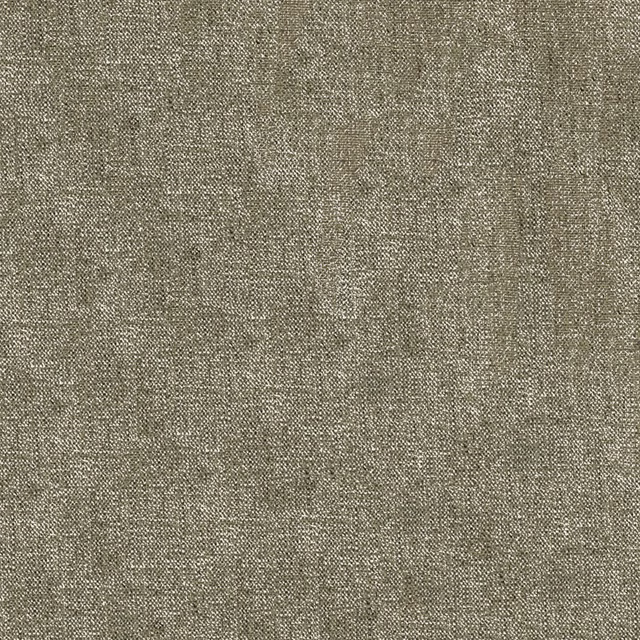 Close view of taupe-grey woven fabric with fine mottled texture and subtle tonal variation
