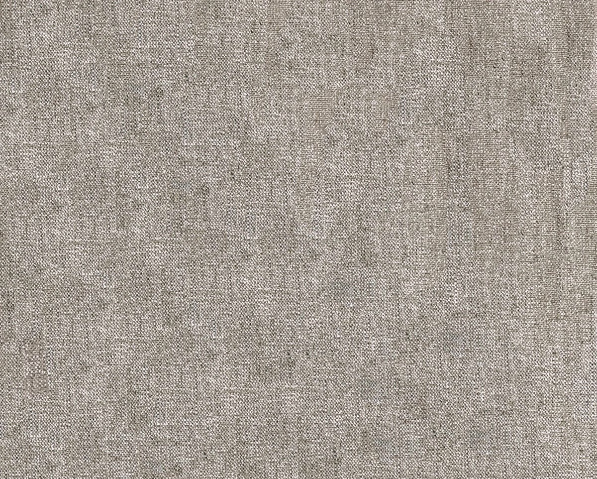 Close-up of warm taupe-grey fabric with a fine, softly mottled plain weave