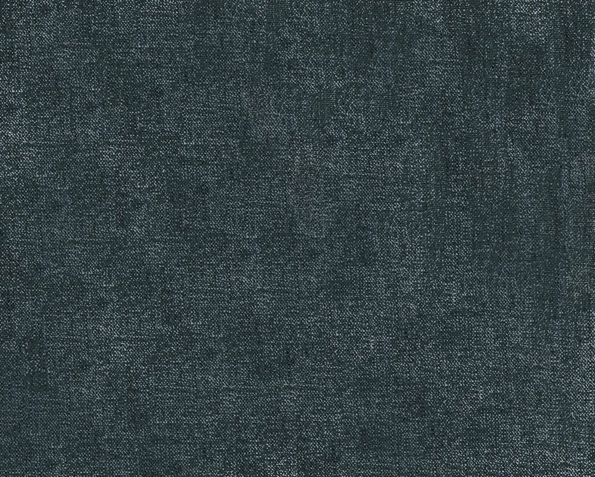 Close-up of deep blue-grey teal fabric with fine crosshatched woven texture