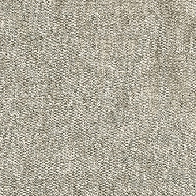 Close-up of softly textured greige taupe woven upholstery fabric with fine mottled threads