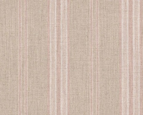 Warm beige woven ground with irregular blush and ivory vertical stripes