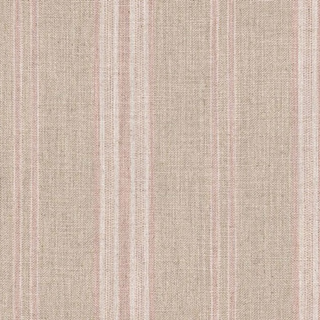 Warm beige woven ground with irregular blush and ivory vertical stripes