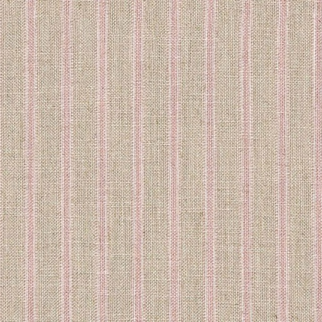 Close-up of pale blush and sage vertical stripes in a fine woven texture