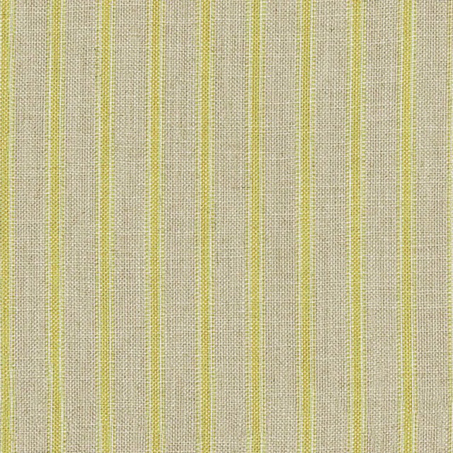 Cream and pale beige woven stripe with narrow citrus-yellow vertical lines