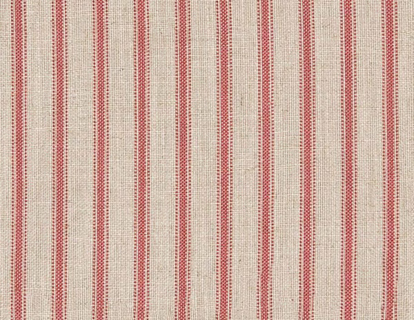 Muted brick-red and cream vertical stripe with a finely textured woven surface
