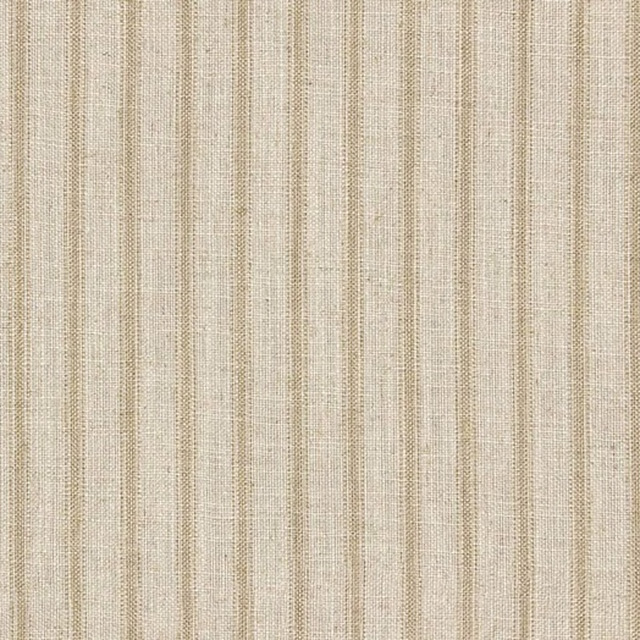 Warm flax-beige woven stripe with narrow cream lines and slubby texture