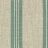 Natural beige woven swatch with muted basil-green vertical stripes and fine linear texture