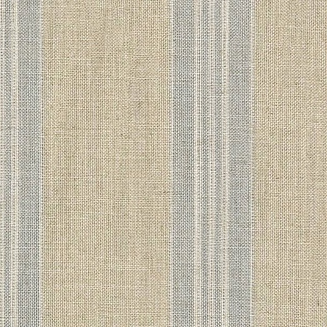 Close-up of cool steel-grey and flax-beige vertical woven stripes