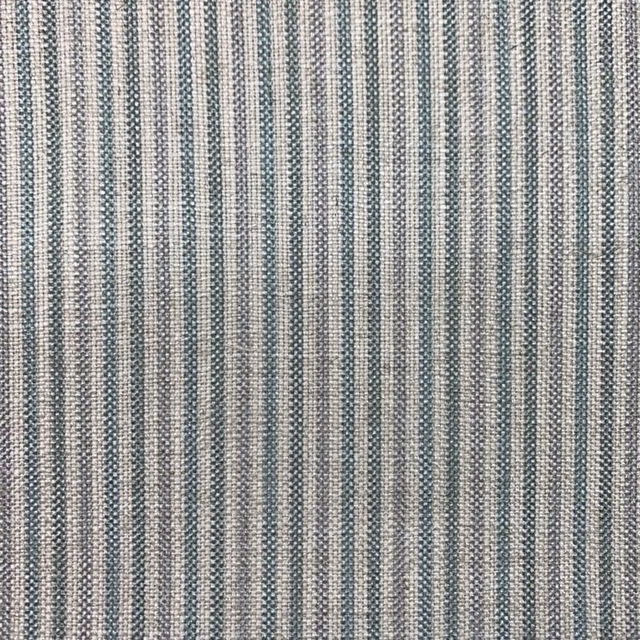 Cool blue-grey Dunsop textile with fine vertical stripes and grainy woven texture