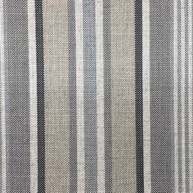 Charcoal, grey and stone striped woven fabric with fine crosshatched texture