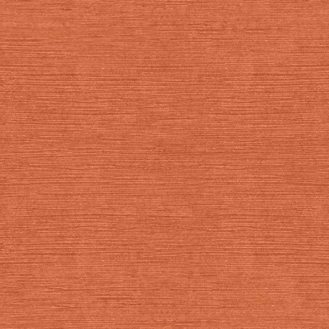 Close-up of warm terracotta fabric with fine, closely spaced horizontal weave lines