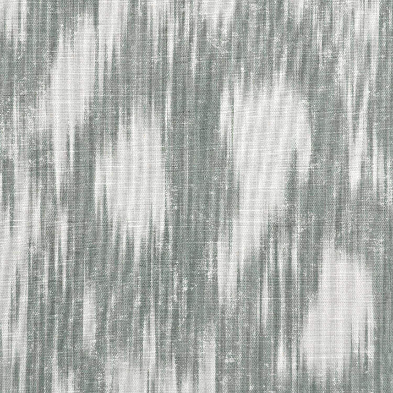 Muted celadon outdoor fabric with pale vertical brushstrokes and woven texture