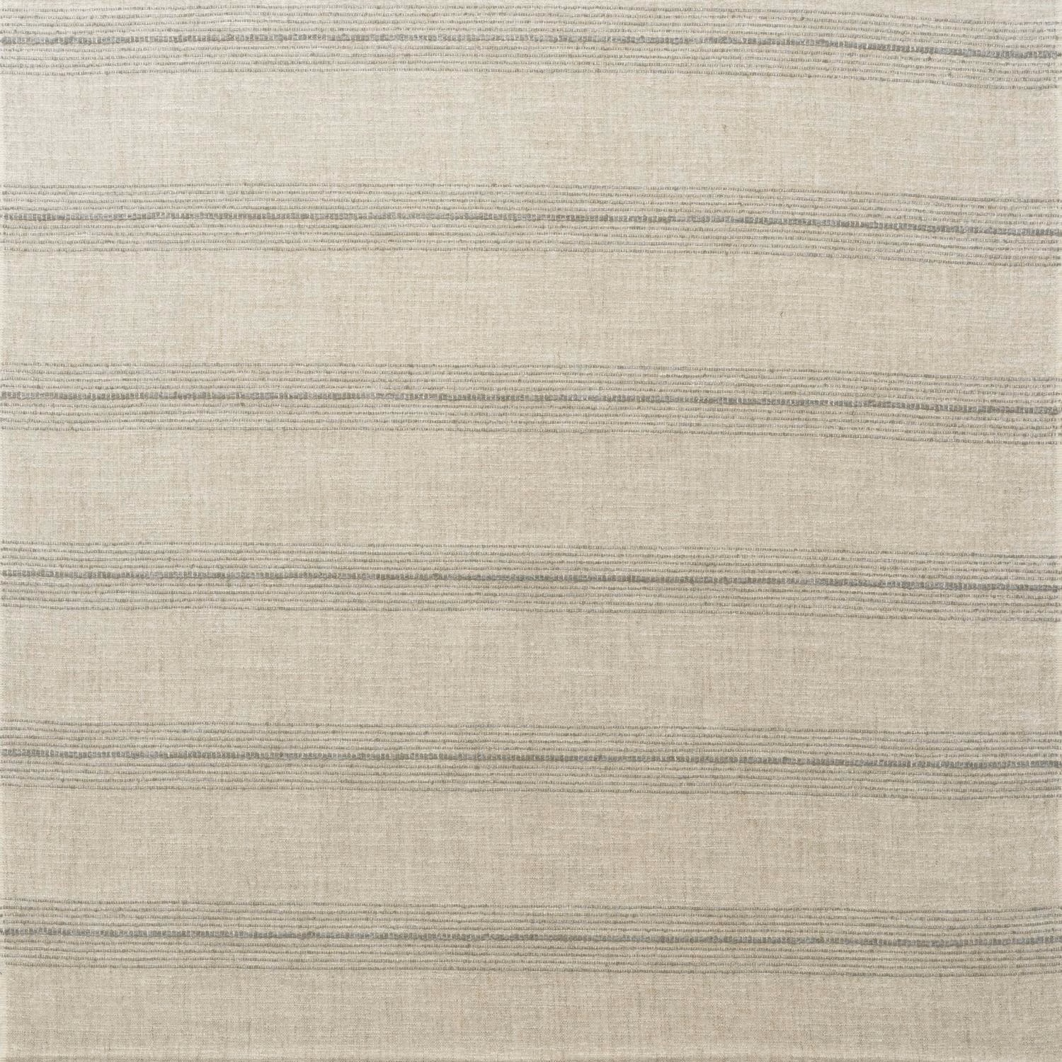 Cool silver-grey woven fabric with fine horizontal stripes and subtle tonal variation