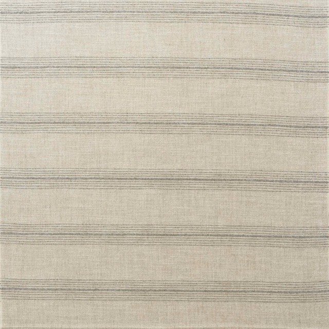 Cool silver-grey woven fabric with fine horizontal stripes and subtle tonal variation