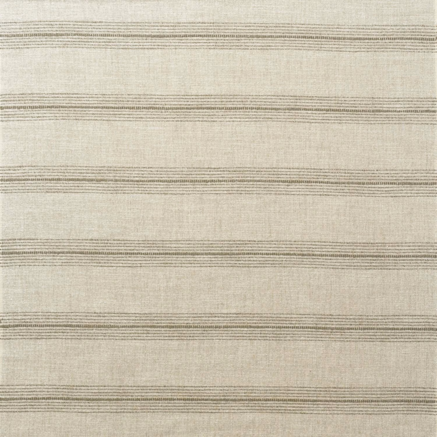 Taupe woven fabric with fine irregular horizontal stripe bands and subtle vertical texture