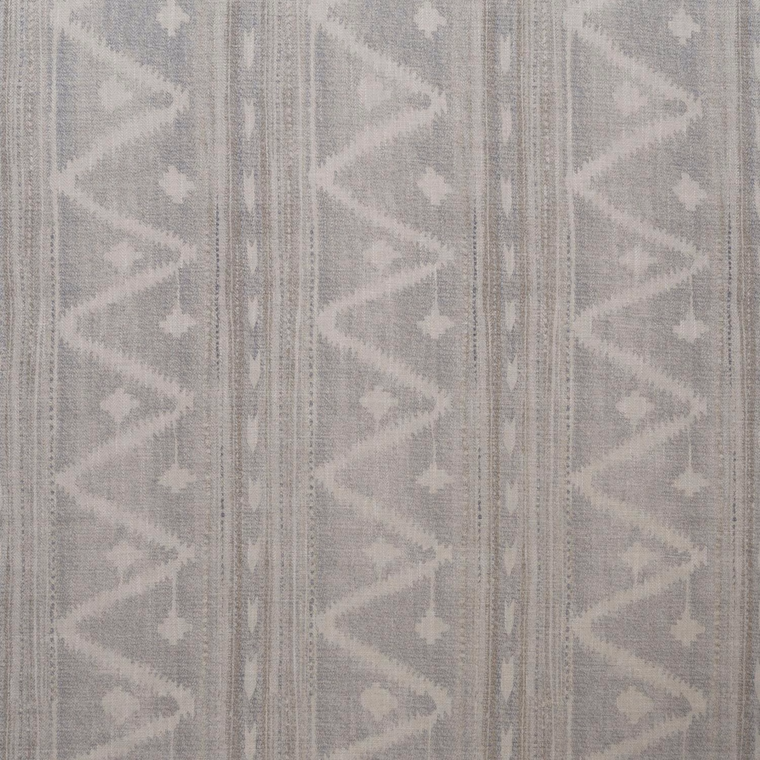 Pale cloud-grey woven fabric with vertical zigzags, diamonds and fine linear texture