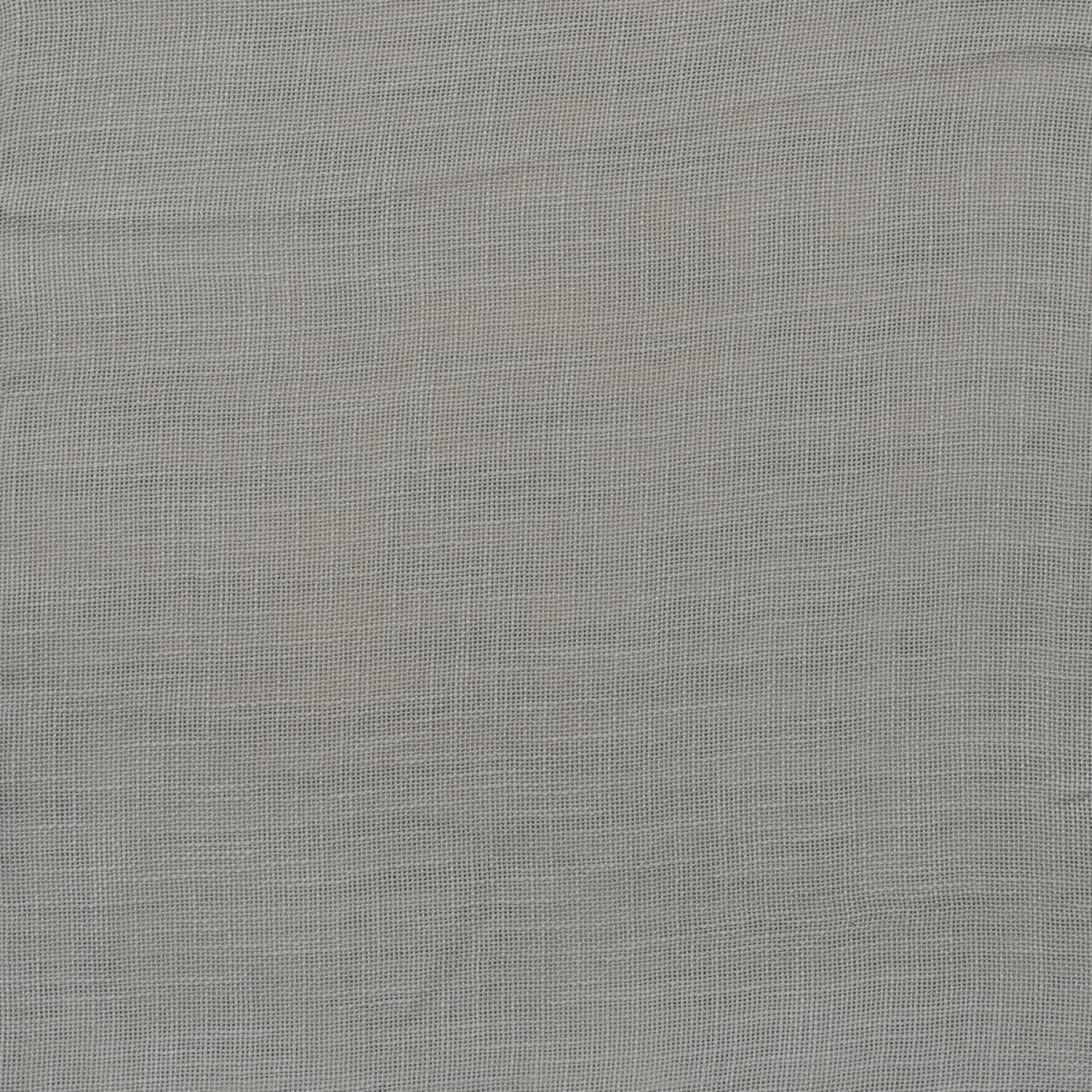 Close-up of pale stone-grey fabric with a fine, even basket weave
