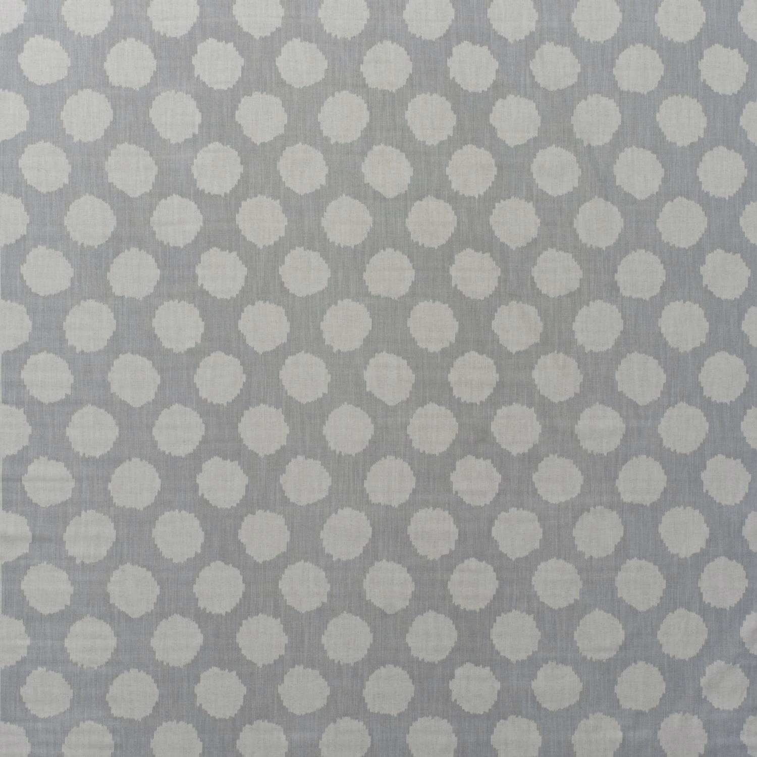 Cool blue-grey cotton print with rows of soft ivory beehive motifs