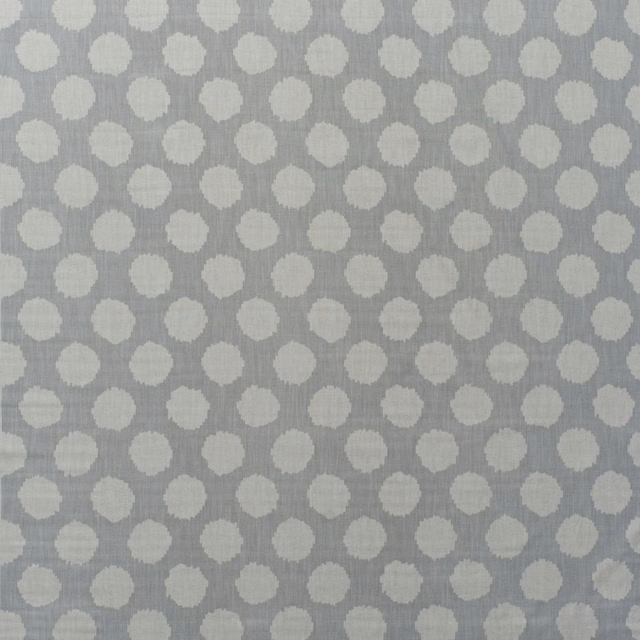 Cool blue-grey cotton print with rows of soft ivory beehive motifs