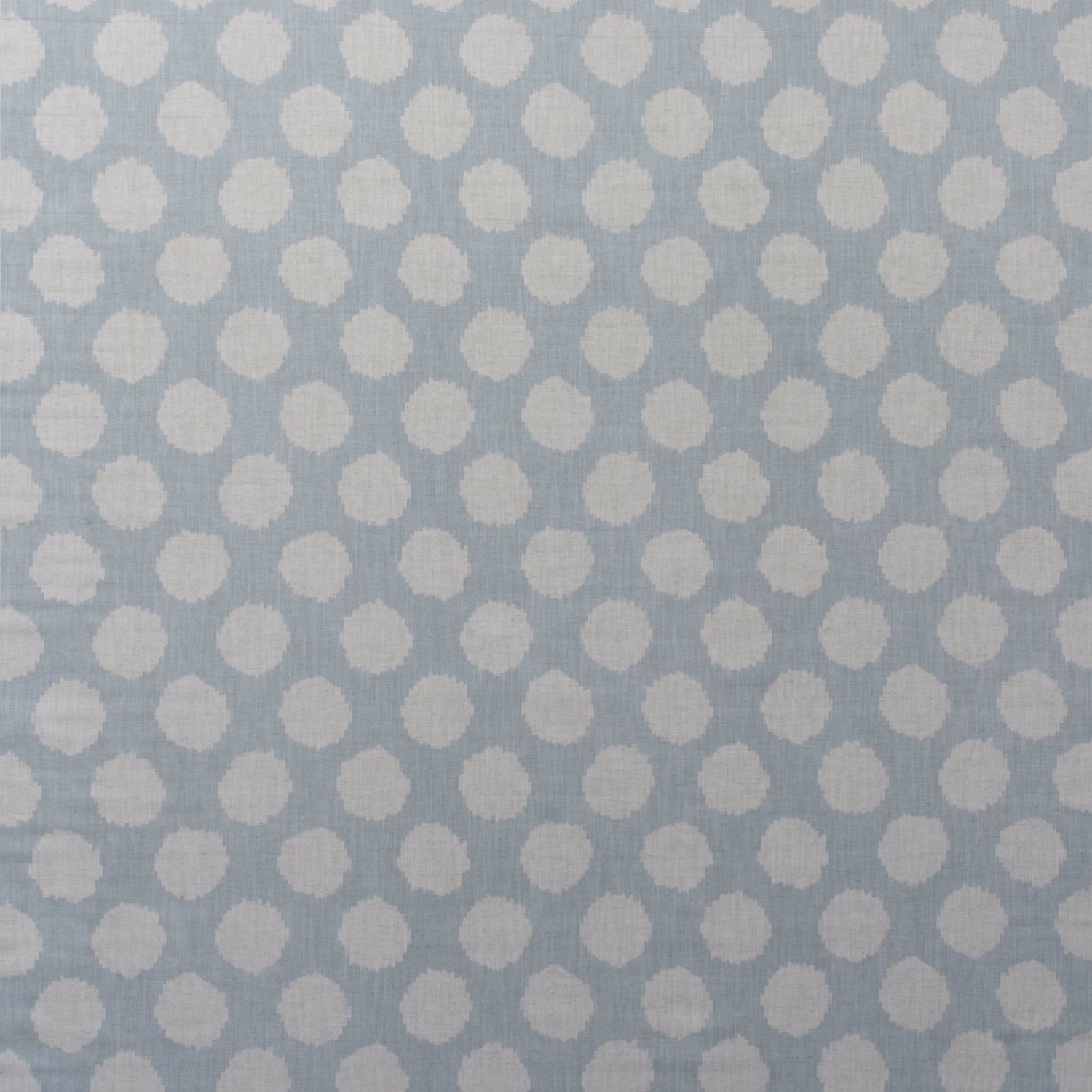 Duck egg blue cotton print with small irregular ivory beehive motifs and soft texture