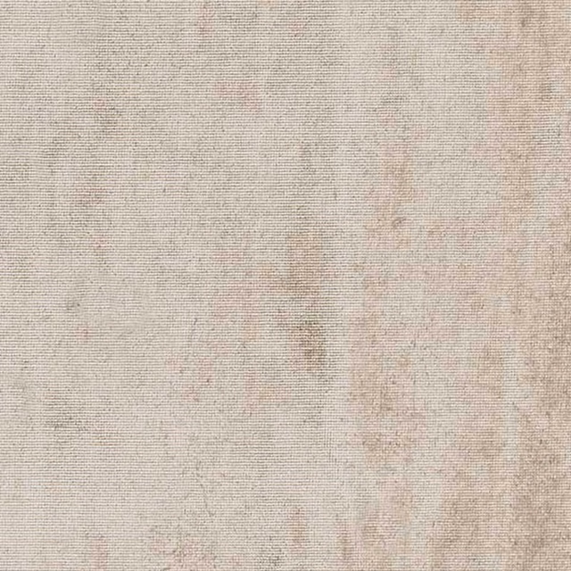 Close-up of pale platinum greige fabric with fine ribs and blush-beige mottling